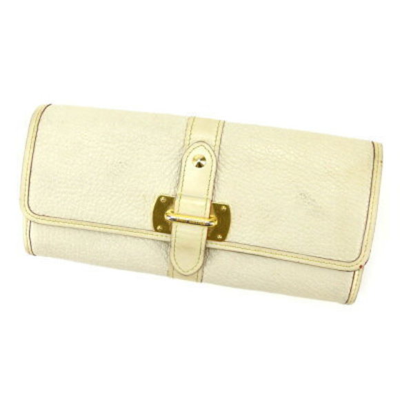Louis Vuitton bifold Wallet Suhali Portefeuille off white leather accessory - Picture 1 of 6